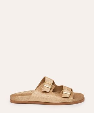 sandália flatform glitter oneself dourado