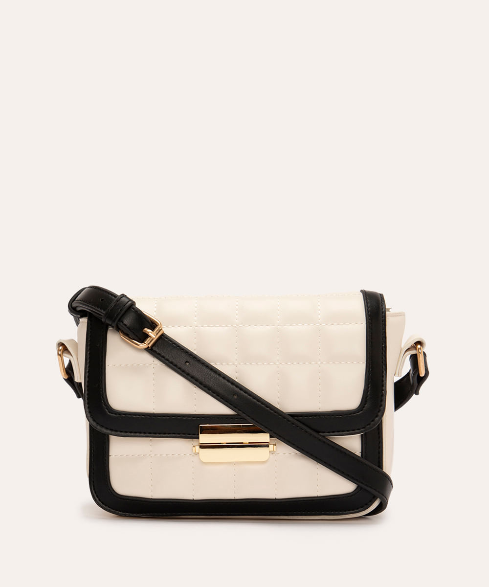 bolsa crossbody matelassê off white
