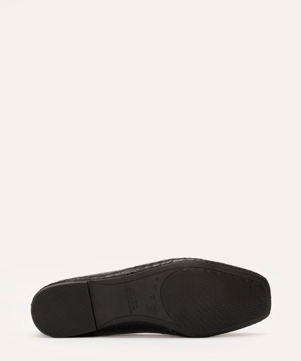 mocassim croco bico quadrado  - PRETO