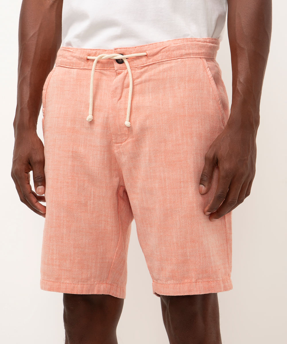 bermuda reta com cordão laranja