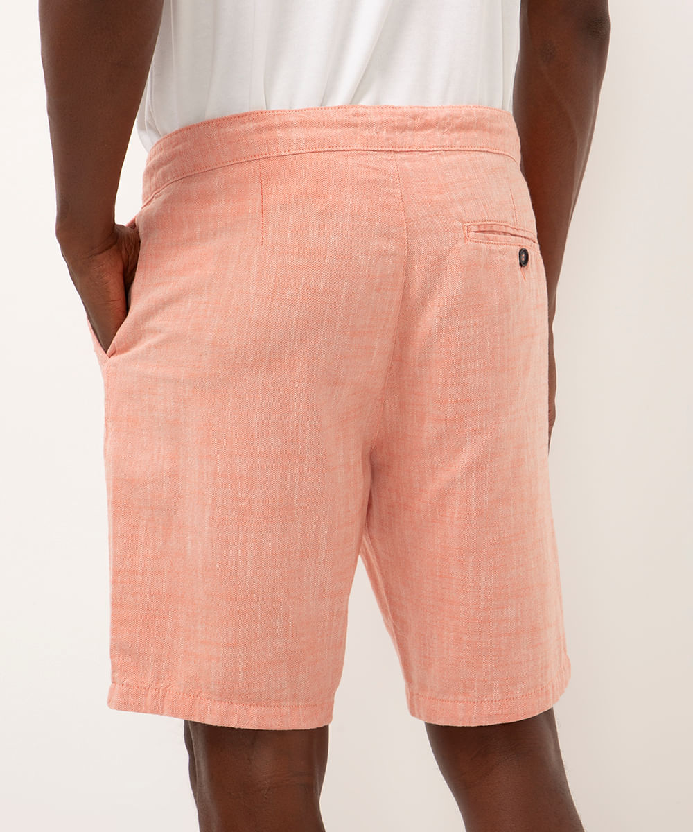 bermuda reta com cordão laranja