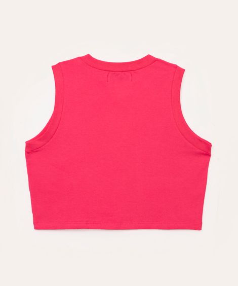 cropped de algodão juvenil alça média rosa