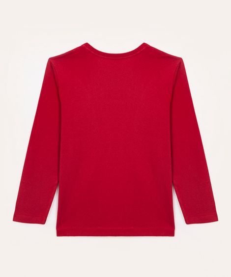 camiseta de algodão infantil vermelho