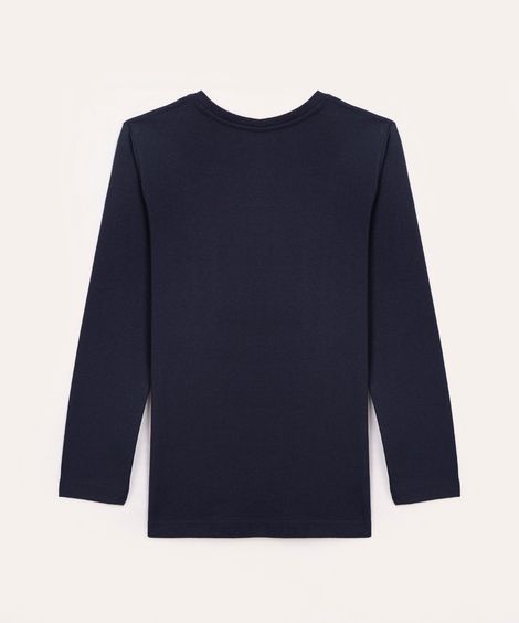 camiseta de algodão infantil azul marinho