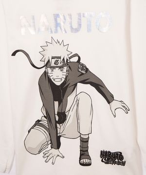 camiseta infantil manga longa naruto branco