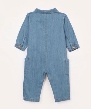 macacão jeans infantil azul