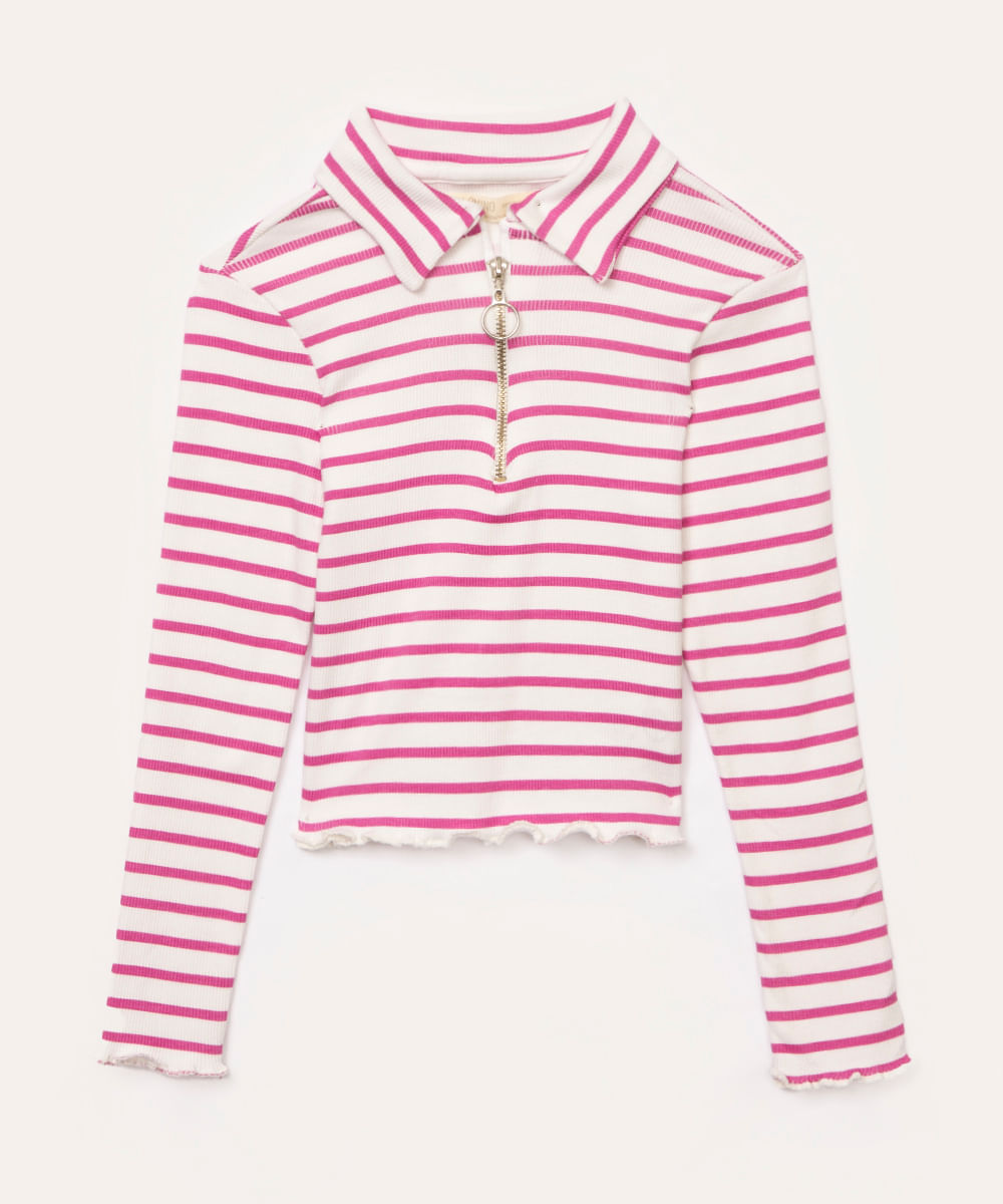 blusa de algodão infantil listrada colorida