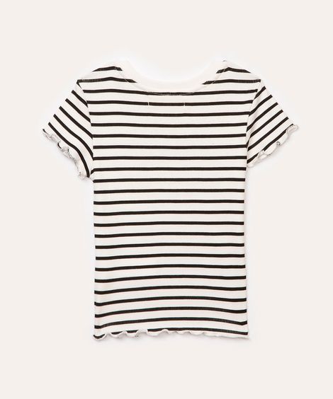 blusa de algodão infantil listrada off white