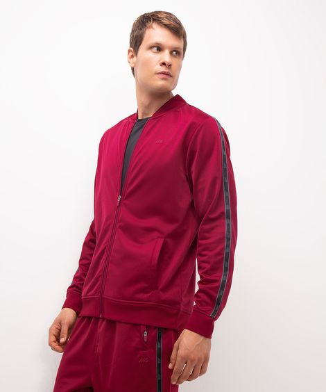 jaqueta com bolsos esportiva vinho