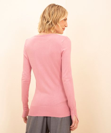 suéter de tricot mindset rosa