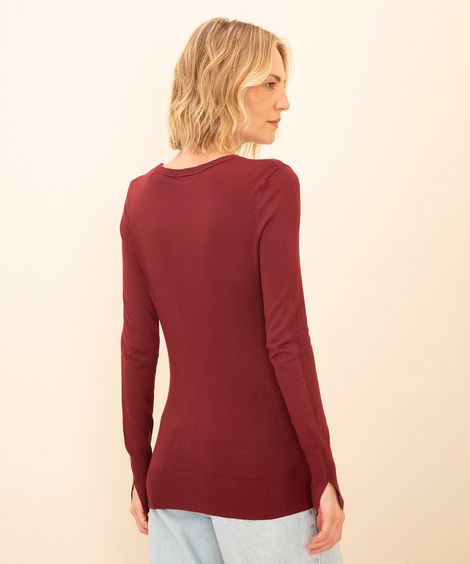 suéter de tricot mindset vinho