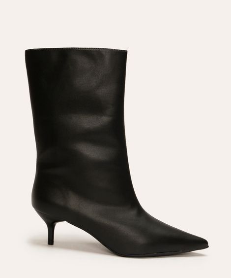 bota bico fino salto baixo mindset preto