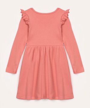 vestido de algodão infantil com babado rosa