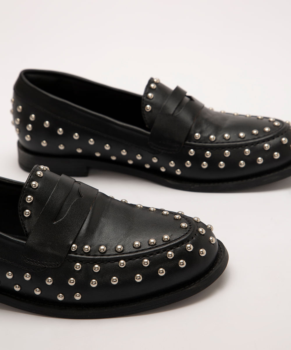 mocassim com tachas oneself preto