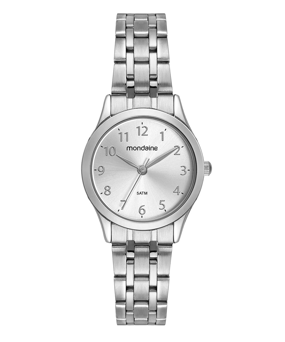 relógio mondaine analógico 32608l0mkne2k2 prateado