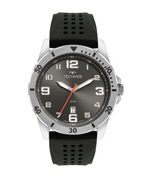 relógio technos analógico com calendário 2115mym-k2f prateado