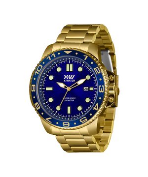 relógio x-watch analógico com calendário xmgs1043d1kx dourado