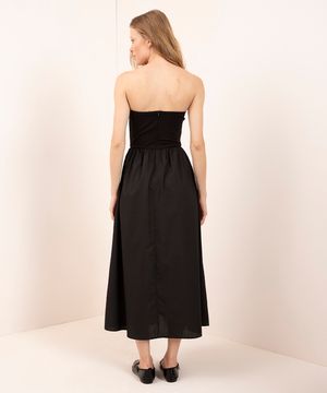 vestido sem alça com bolso mindset preto