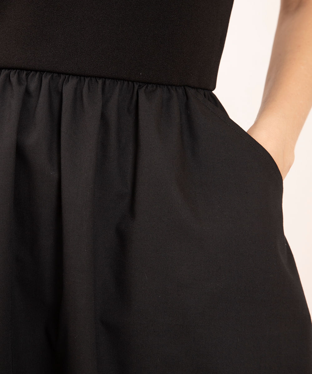 vestido sem alça com bolso mindset preto