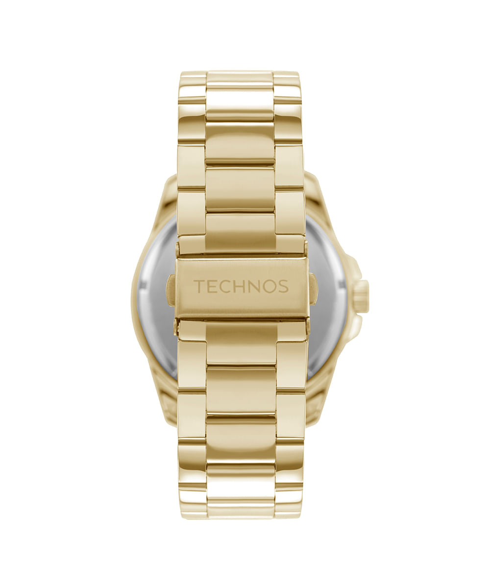 relógio technos analógico 2115nat-1p dourado