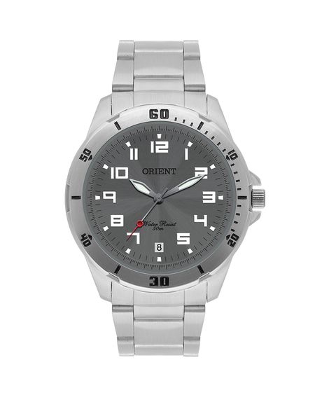 relógio orient analógico com calendário mbss1155a-g2sx prateado