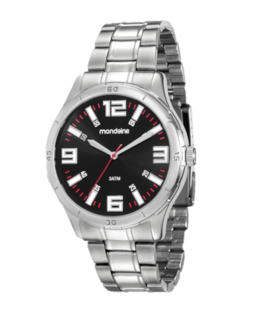 relógio mondaine analógico 99059g0mvne1kv prateado