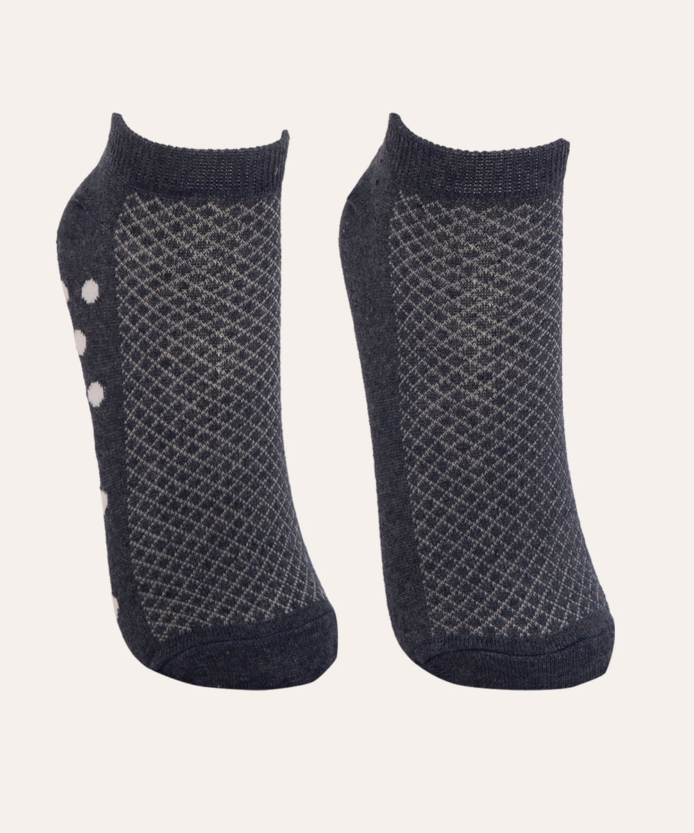 kit de 2 pares de meias cano baixo azul marinho