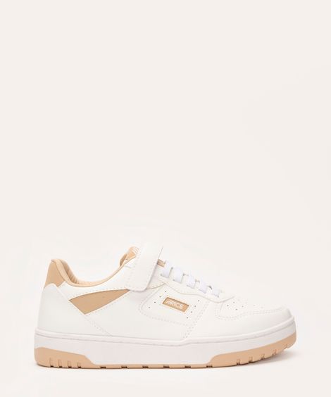 tênis casual bicolor com velcro branco