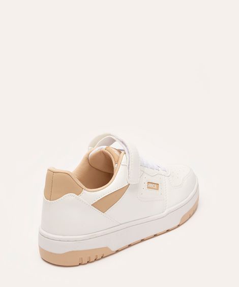 tênis casual bicolor com velcro branco