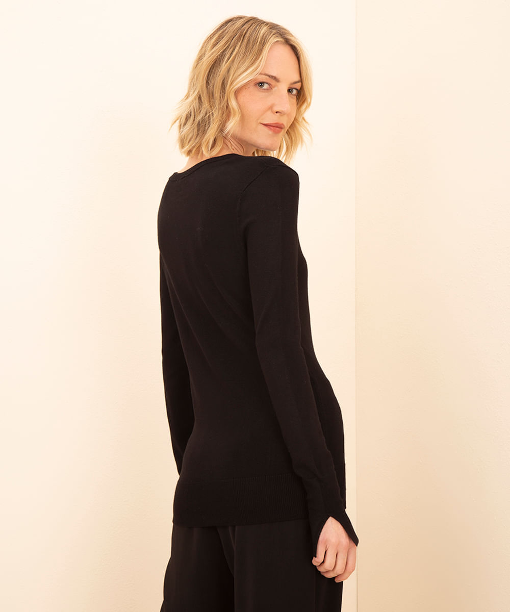 suéter de tricot mindset preto