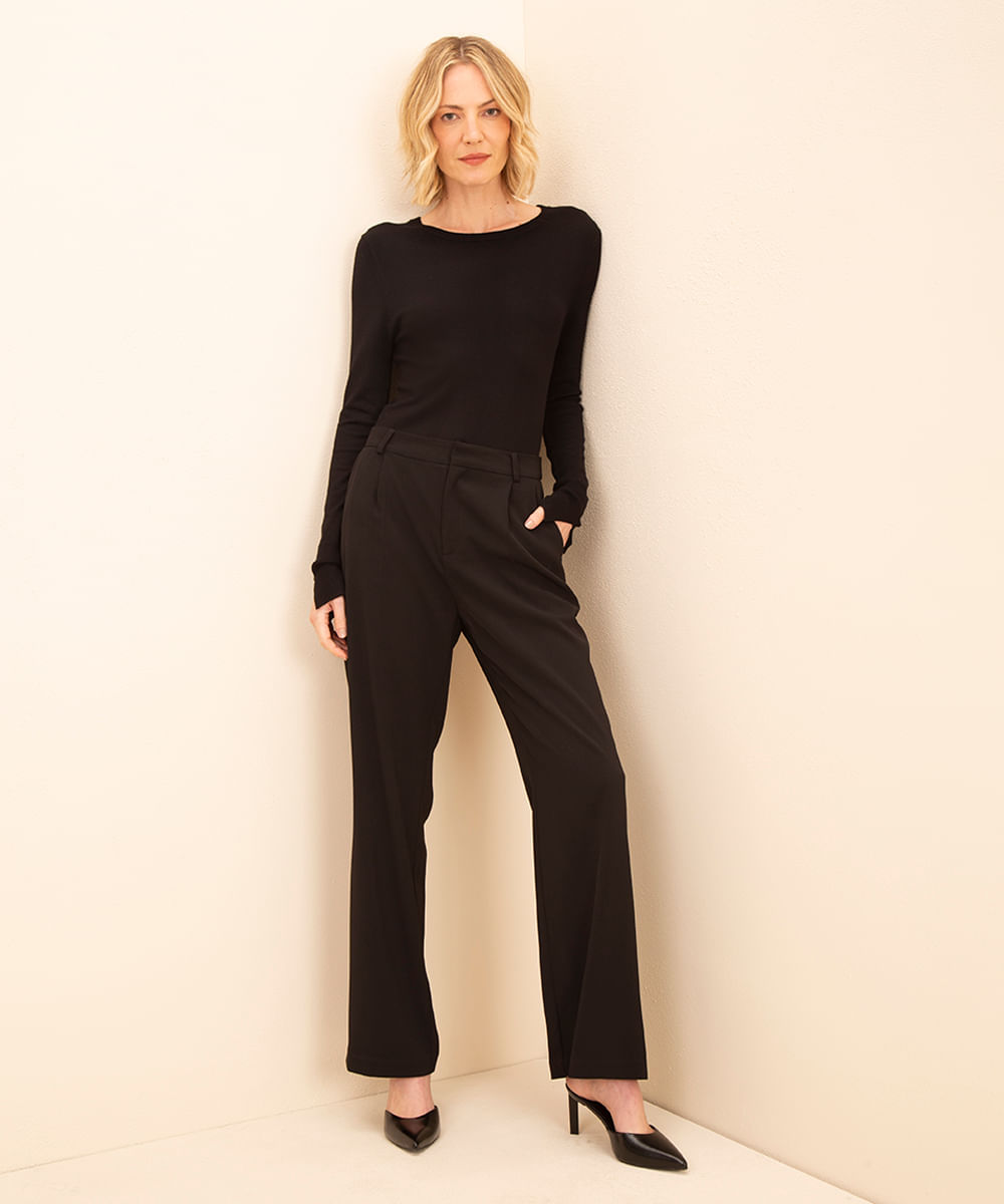 suéter de tricot mindset preto