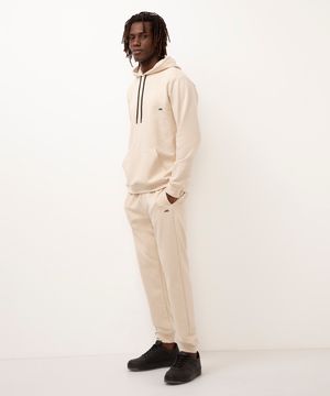 calça jogger de moletom esportiva ace - bege claro
