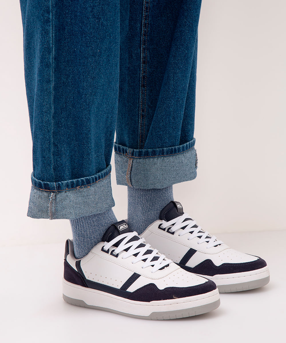 meia canelada cano longo - azul claro