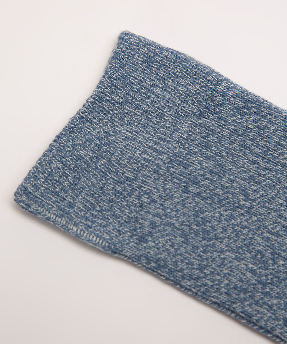 meia canelada cano longo - azul claro