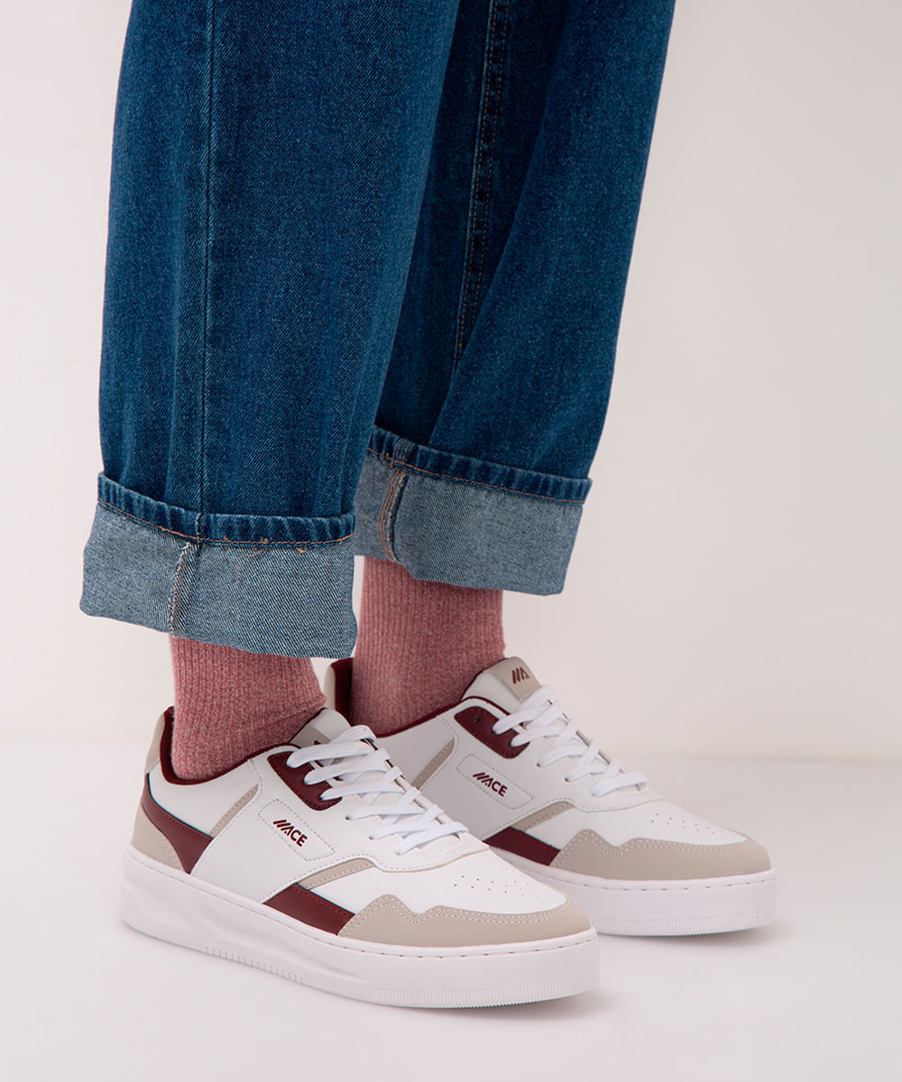 meia canelada cano longo - rosa escuro