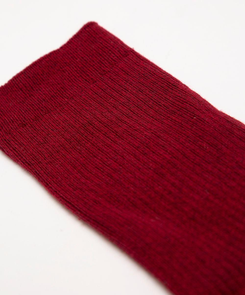 meia canelada cano longo - vinho