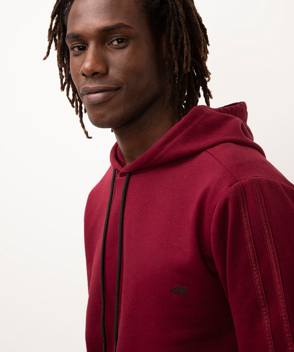 blusa de moletom com capuz ace - vinho