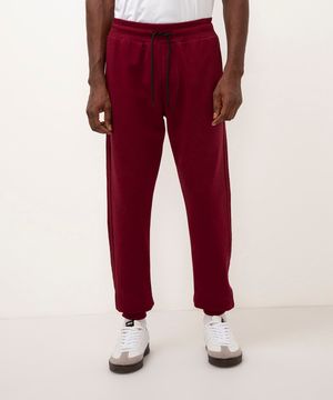 calça jogger de moletom esportiva ace vinho