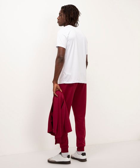 calça jogger com recortes esportiva vinho