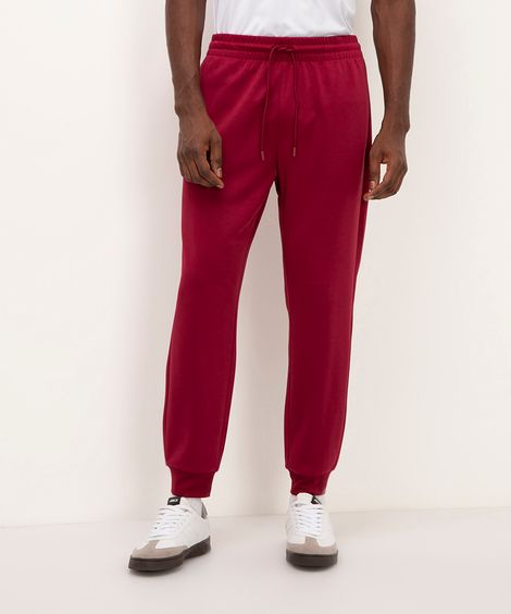 calça jogger com recortes esportiva vinho