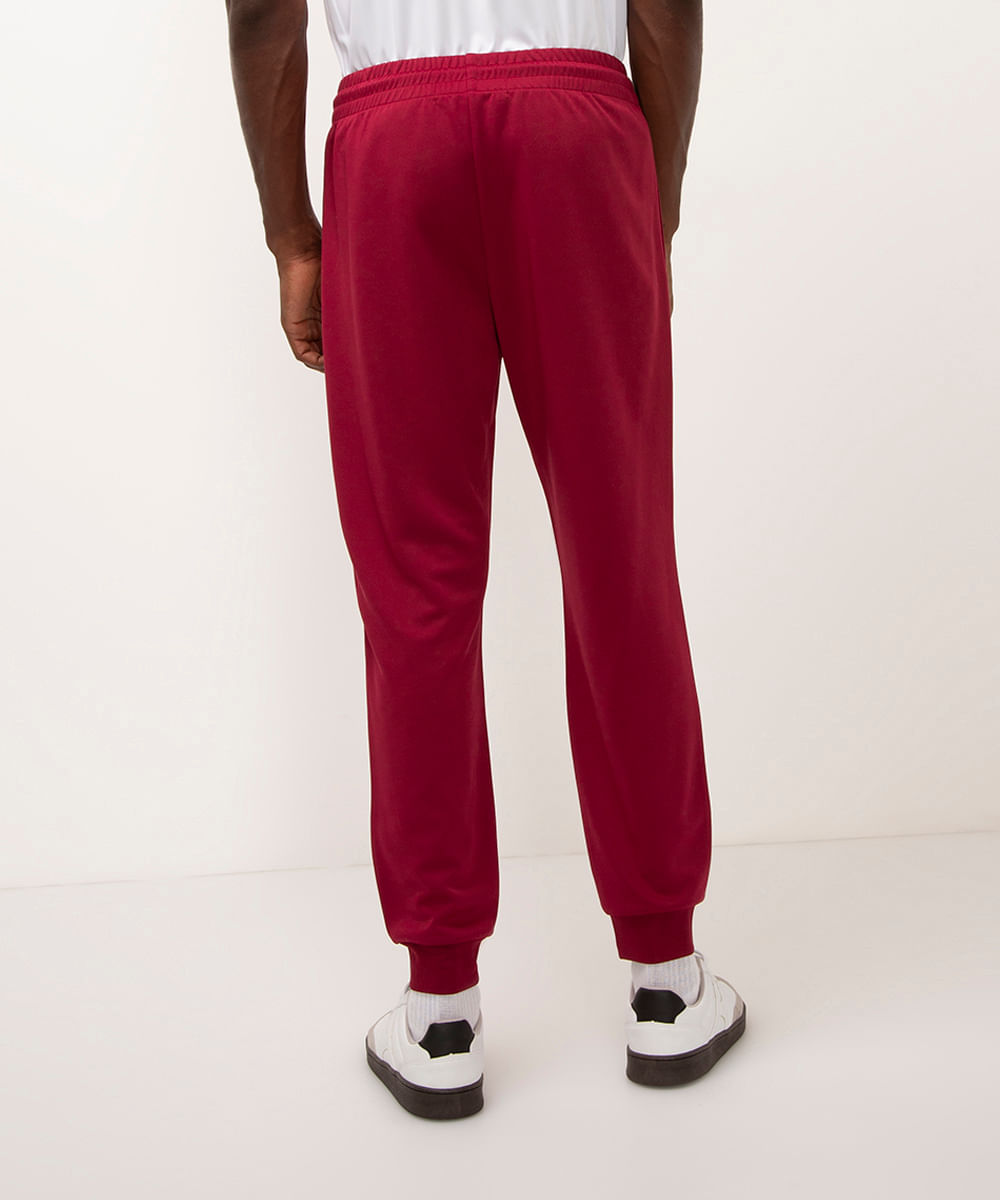 calça jogger com recortes esportiva vinho