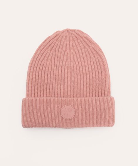 gorro infantil de tricot canelado rosa