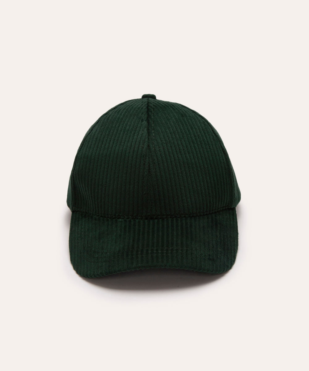 boné aba curva veludo cotele  verde