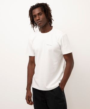 camiseta manga curta estampada maré cheia  off white