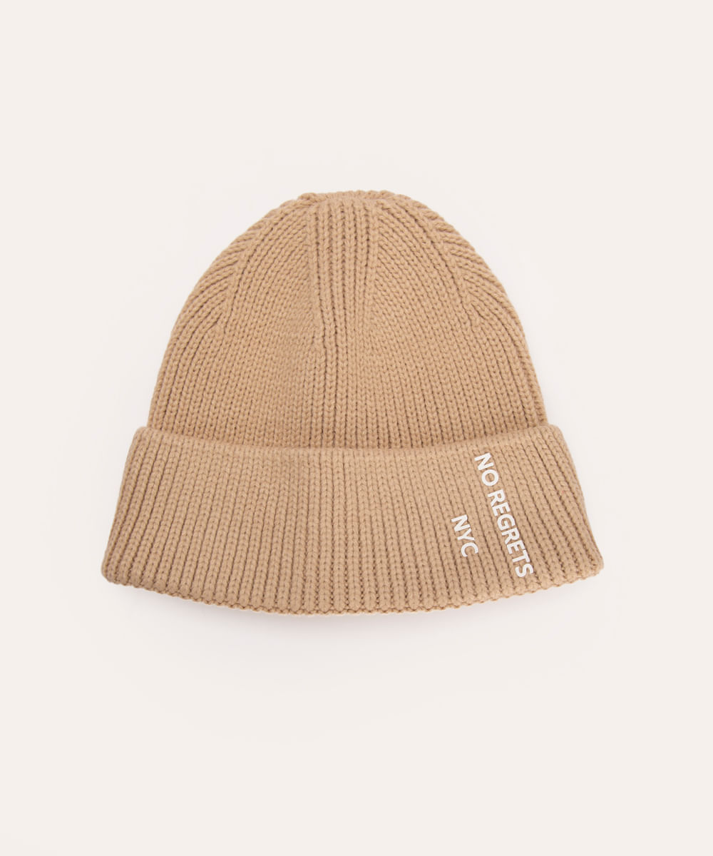 gorro infantil de tricot no regrets bege