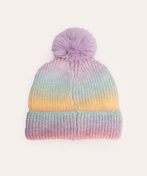 gorro infantil tie dye com pompom colorido