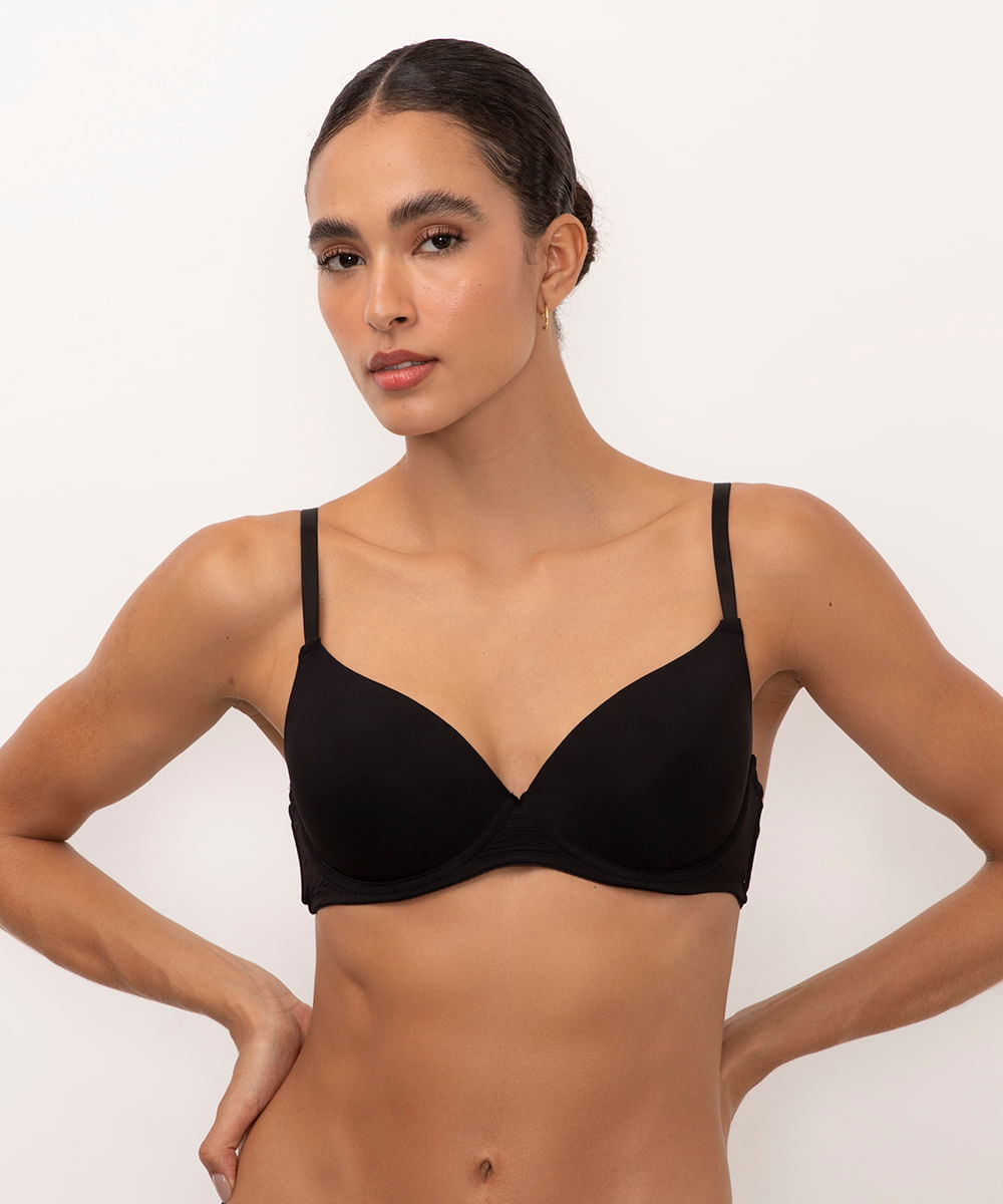 sutiã base com aro e bojo preto