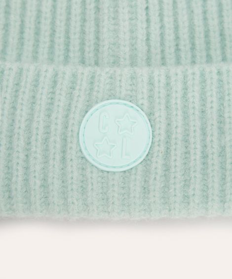 gorro infantil de tricot canelado verde
