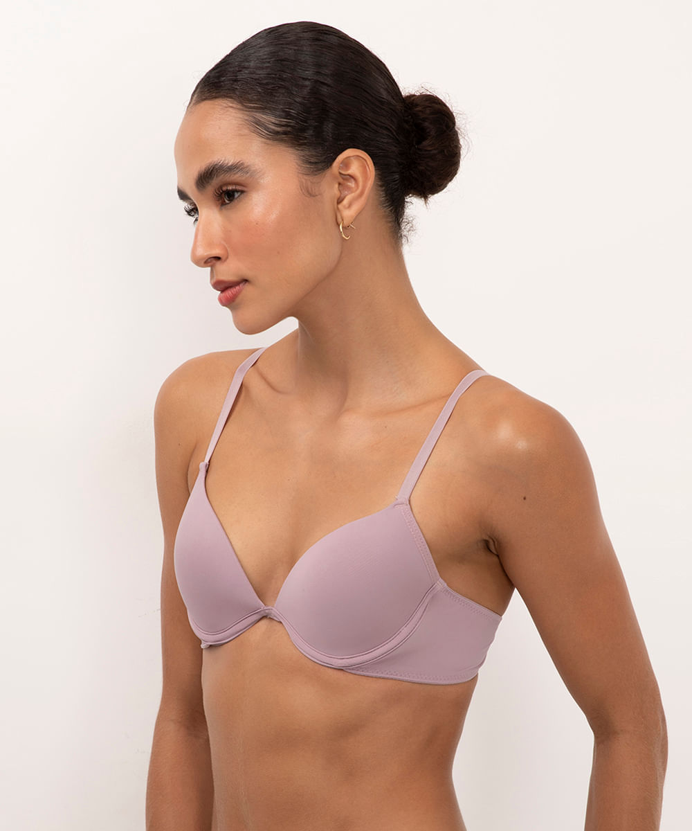 sutiã push up com aro e bojo roxo