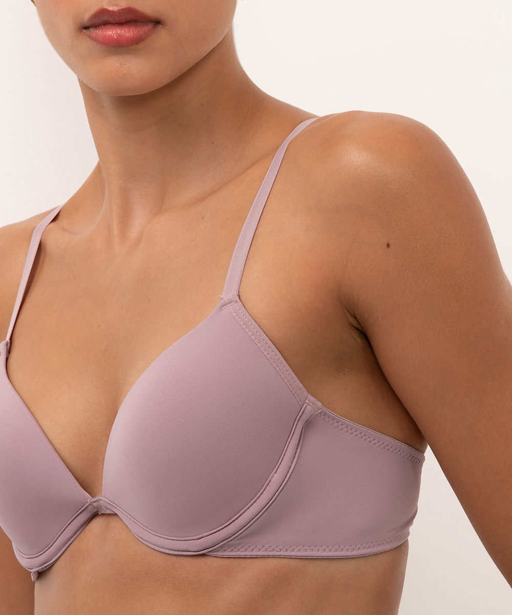 sutiã push up com aro e bojo roxo